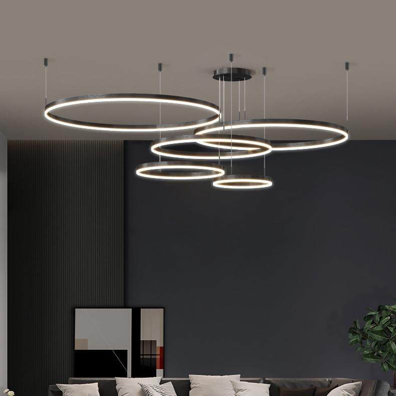 客厅吊极灯XL-D0250现代简约2大气卧室简圆环大厅灯奢具203年新款