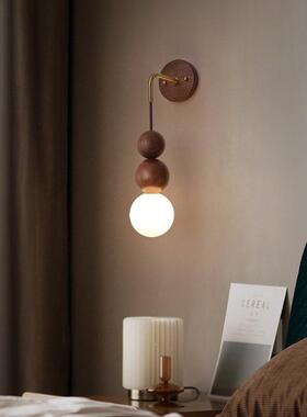 中古风轻床奢客厅日背景墙43149卧吊室头壁灯胡桃木式复古铜本过