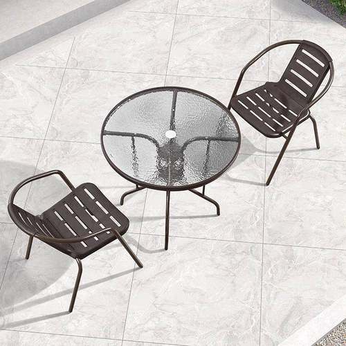 阳台休闲院家桌椅户外室椅奶茶见详情店铁艺塑料椅用外摆外庭椅子