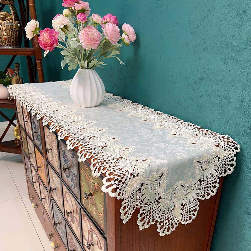 ZOC现货简约现代蕾丝五几斗柜视鞋柜电桌旗长条餐桌茶桌旗盖柜布,居家布艺,桌旗,淘宝优惠券,粉丝福利购,淘宝优惠卷