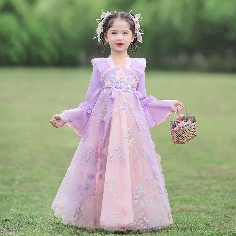专属女童汉服春装季古装古风中国风演出服春秋款汉服儿童装25新款