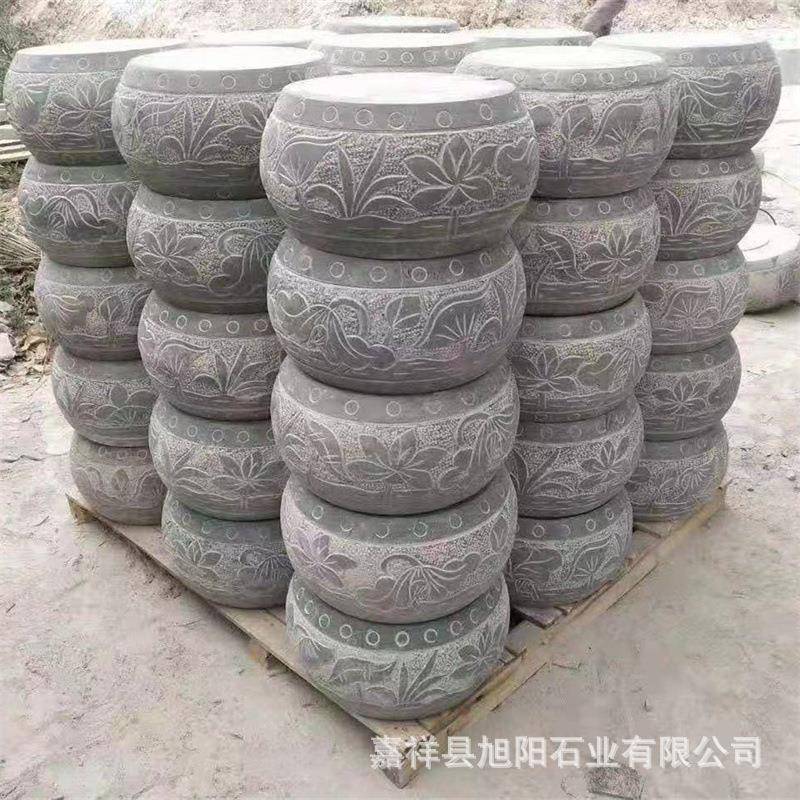 雕柱墩石古建柱柱墩石柱基石石青石花岗岩柱础墩石石墩柱顶石柱石