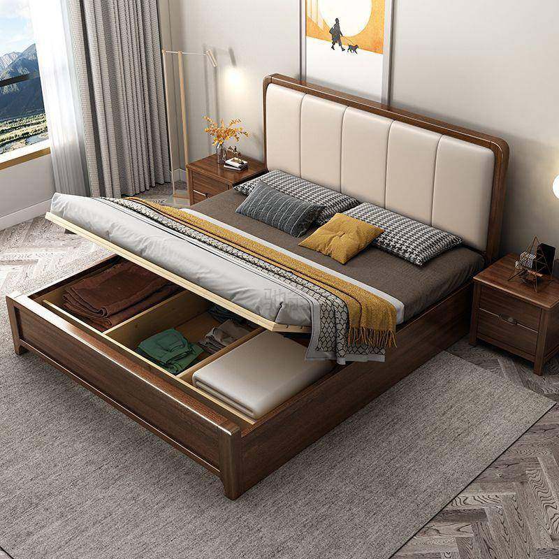 式3l桃木实木软包床JNT中主卧大床15高箱储物床1米8双人床2米胡米,电子元器件市场,其它元器件,淘宝优惠券,粉丝福利购,淘宝优惠卷