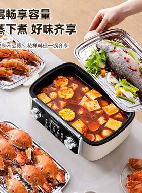 Nero72226预nda电蒸锅家用大温容量可放盘多功能约鱼保自动断电蒸