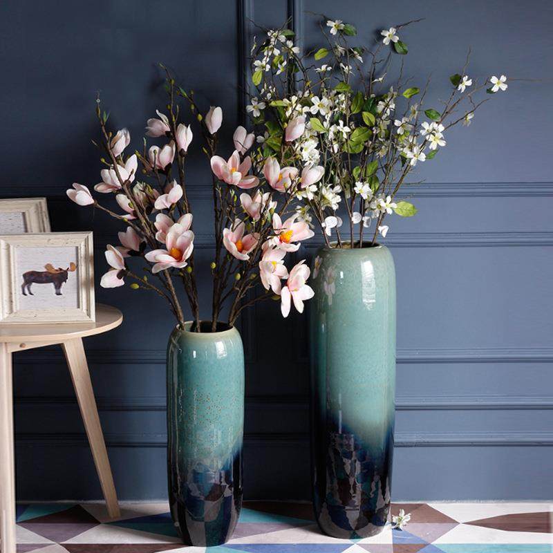 落地陶瓷大花瓶客厅摆件干花仿真花厅酒简约客插A77-落地现代店装,家居饰品,花瓶,淘宝优惠券,粉丝福利购,淘宝优惠卷