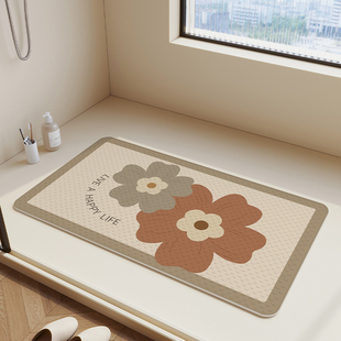 艺席居浴室内专用防滑地垫圆形洗澡间防摔pvc吸盘垫淋浴房按摩垫