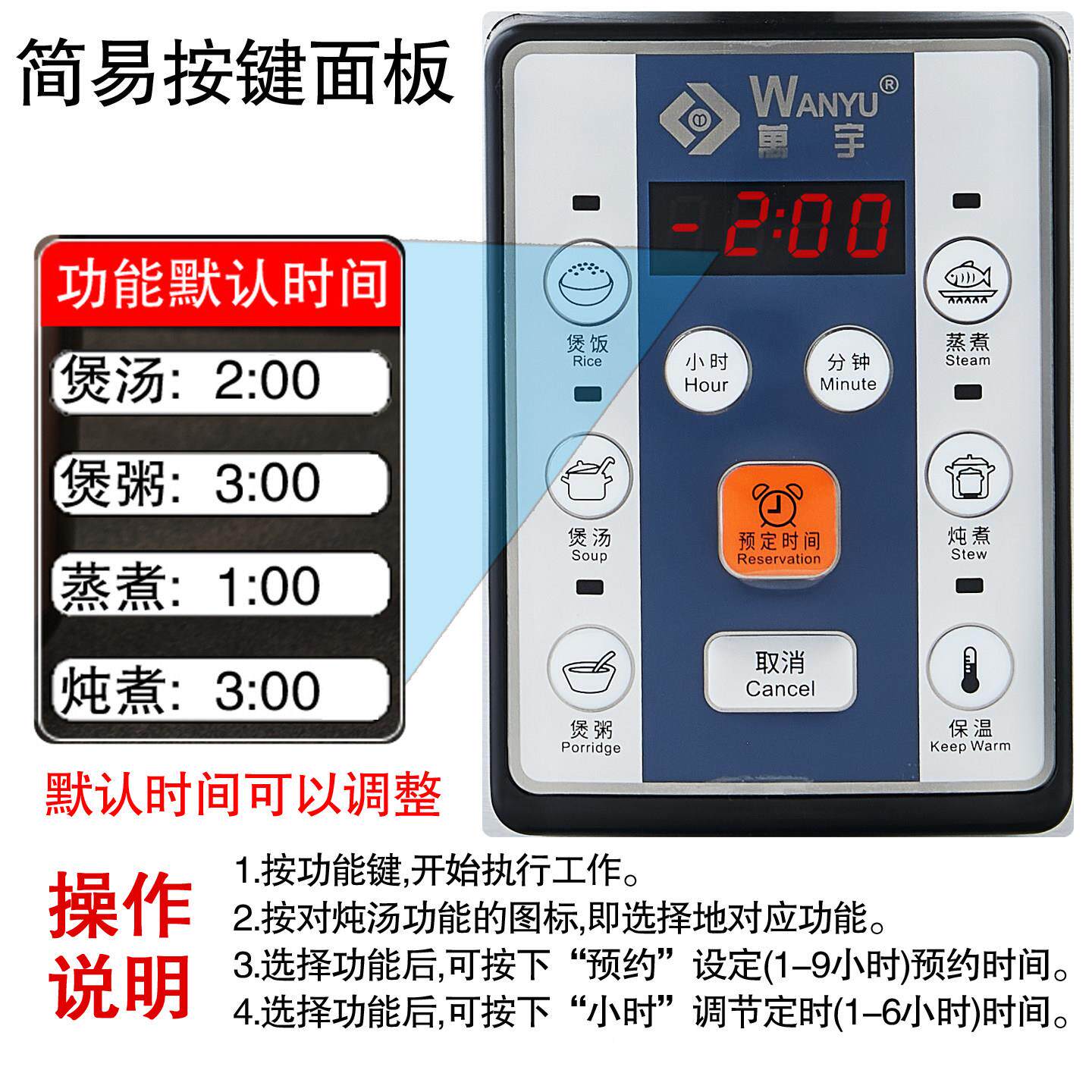 3全04不锈钢电炖大容DFTZ-651隔水锅炖家用煮粥煲汤电量汤锅保温