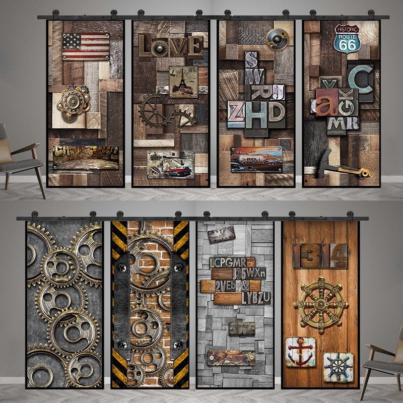 复古工业风酒店门贴纸整张自粘平面墙贴店铺餐厅装饰衣柜玻璃贴画,家居饰品,软装墙贴,淘宝优惠券,粉丝福利购,淘宝优惠卷