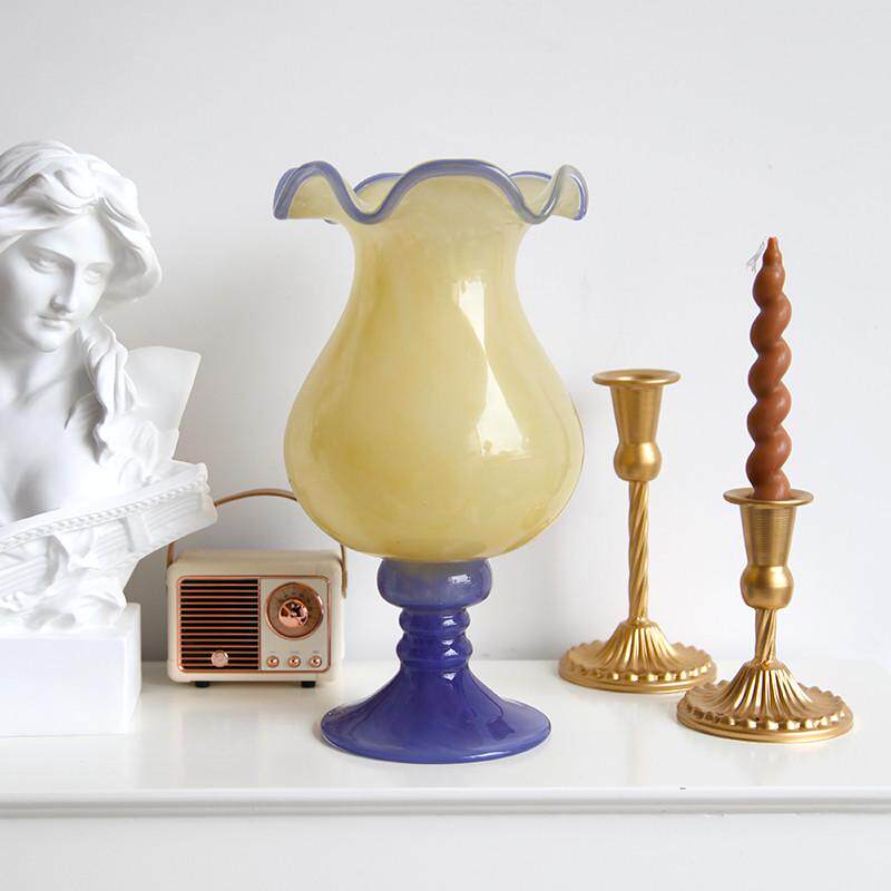 中古风琉璃花瓶插花装饰电视柜家居简约复古花芬摆件顿器玄关紫色