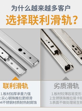 线性滑轨IDA72轻载型SSRY27不锈钢轨道IDA76三节烤箱SSRXY27滑轨