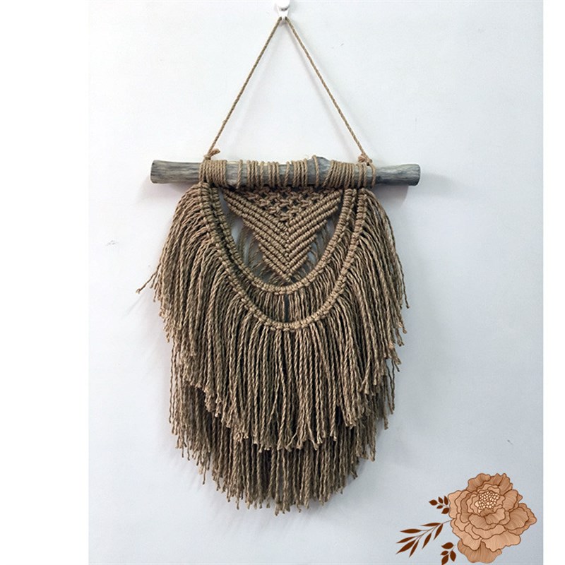 印第安风格棉麻绳手工编织挂毯黄麻民宿客厅装饰画电表箱遮挡挂件
