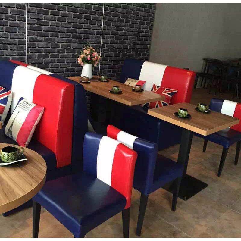 定做双人咖啡西餐厅火锅奶茶KTV酒吧餐桌椅甜品店组合卡座坐沙发