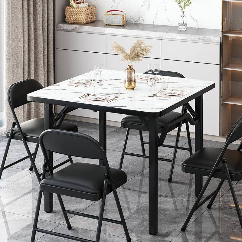 【不挡腿】折叠吃饭家用餐桌简易出租屋宿舍正方形小桌子户外地桌