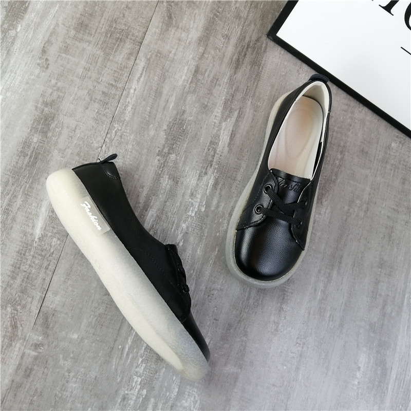 浅口平底小白鞋2021春夏真皮一脚蹬软底豆豆休闲鞋单鞋孕妇护士鞋,女鞋,浅口单鞋,淘宝优惠券,粉丝福利购,淘宝优惠卷
