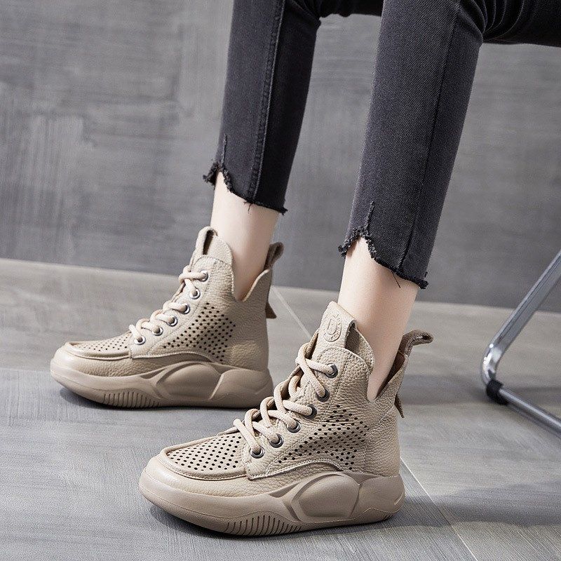 961镂空凉鞋女2024夏新款英伦复古真皮帮松糕凉靴厚底洞洞休闲鞋,女鞋,休闲凉鞋,淘宝优惠券,粉丝福利购,淘宝优惠卷