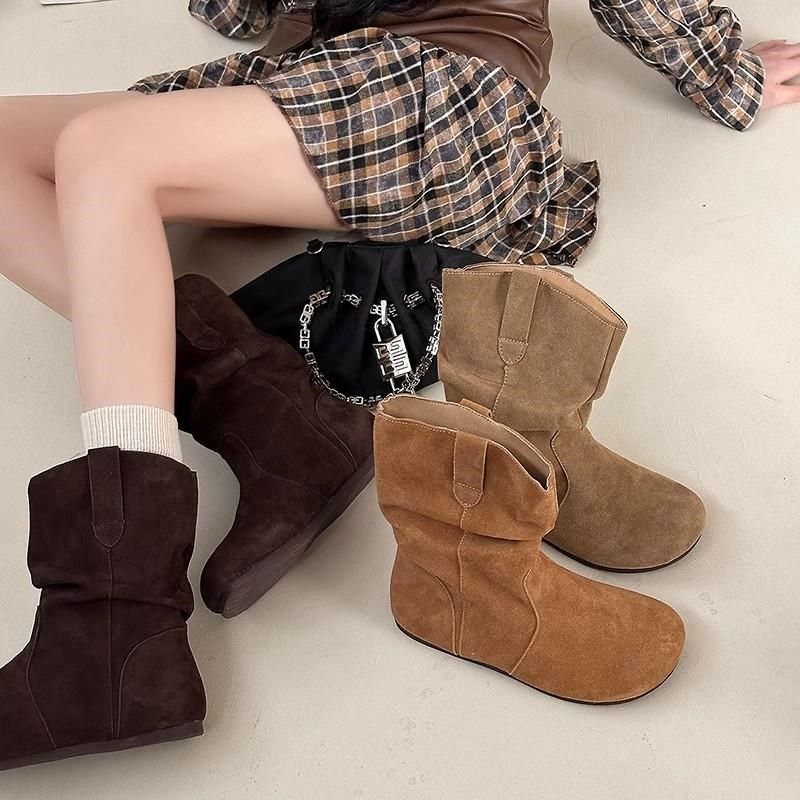 加码女鞋41至43胖脚宽胖平底鞋2024秋冬新款胖mm厚腿靴女式平底鞋,女鞋,时装靴,淘宝优惠券,粉丝福利购,淘宝优惠卷