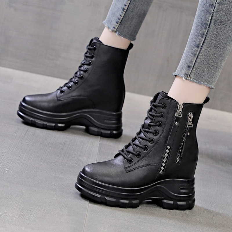 内增高马丁靴女厚底松糕跟2022年新款秋冬搭配大衣鞋子显高短靴子,女鞋,马丁靴,淘宝优惠券,粉丝福利购,淘宝优惠卷