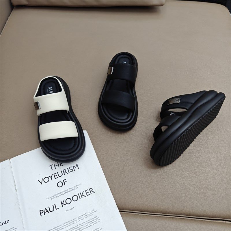 小众高级感厚底拖鞋女夏季外穿2024新款韩版百搭踩屎感一字凉拖鞋,女鞋,一字拖,淘宝优惠券,粉丝福利购,淘宝优惠卷