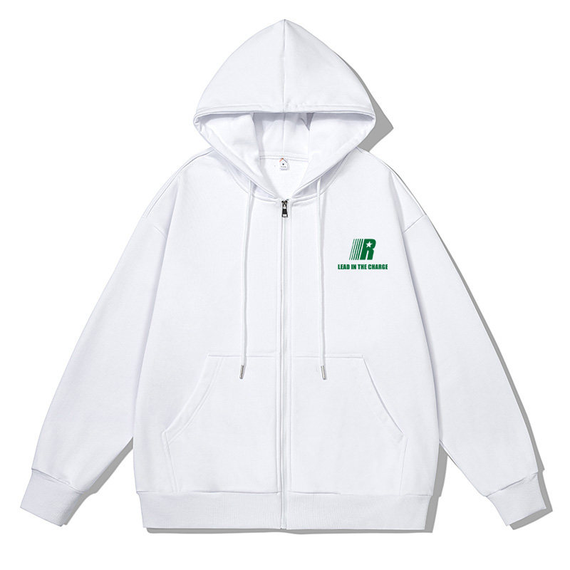 美式高街印花开衫连帽卫衣秋冬季休闲潮流百搭情侣款拉链外套男款