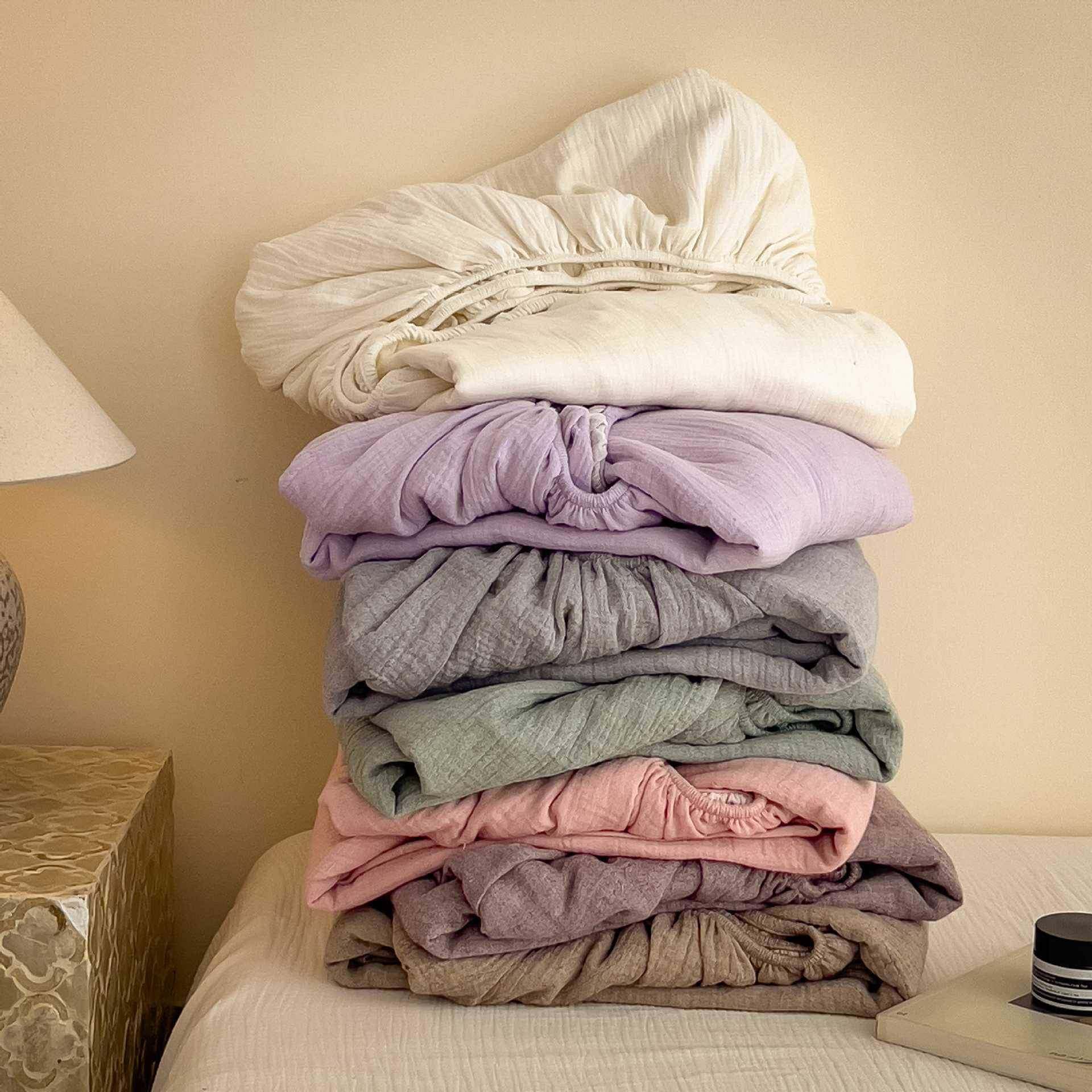 纯色全棉皱皱纱单品被套床单床笠纯棉纱布透气柔软裸睡床垫保护套,3C数码配件,其它配件,淘宝优惠券,粉丝福利购,淘宝优惠卷