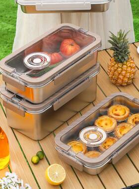 多功能便携保盒0不锈钢3冰QIV箱大容量冷藏密鲜封4盒户外露营便当