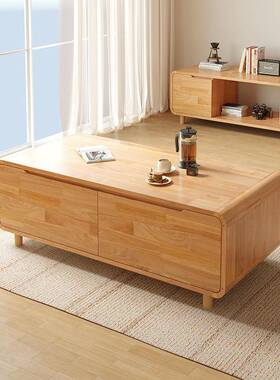 实木FUE电视柜小型现代欧简约家用一体储物北落户地柜几茶组合收