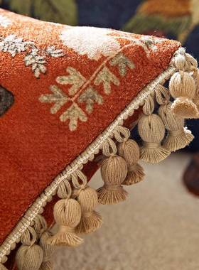 法新中式抱枕发客厅腰枕式美复古轻沙奢靠枕LOP感式靠垫