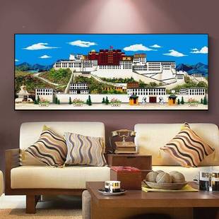 十字新款 精准印Y11CT100客花十绣字绣家厂直供厅玄关布达拉宫