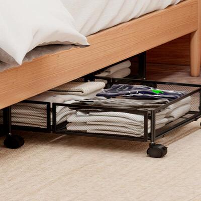 床下抽拉柜推拉抽屉发沙收下鞋架收无品牌/纳箱储物床底拉篮抽盒