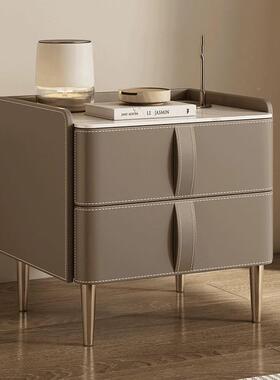 安2全025新款实木马鞍皮床柜豪宅卧YYR室免装头网红轻奢高级感床