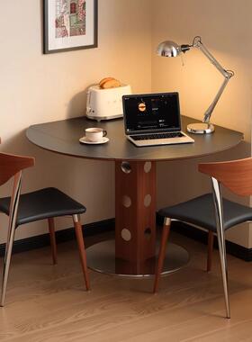 多实木包豪斯功能餐台家用小户型轻奢岩63185板伯格折缩伸正方形