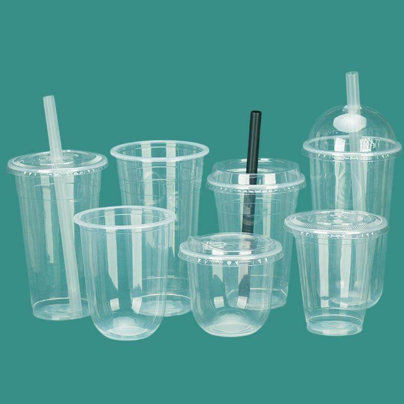 95径一次性透明PP塑杯吸冷热饮通用奶咖啡外卖口打茶包P9500杯厂