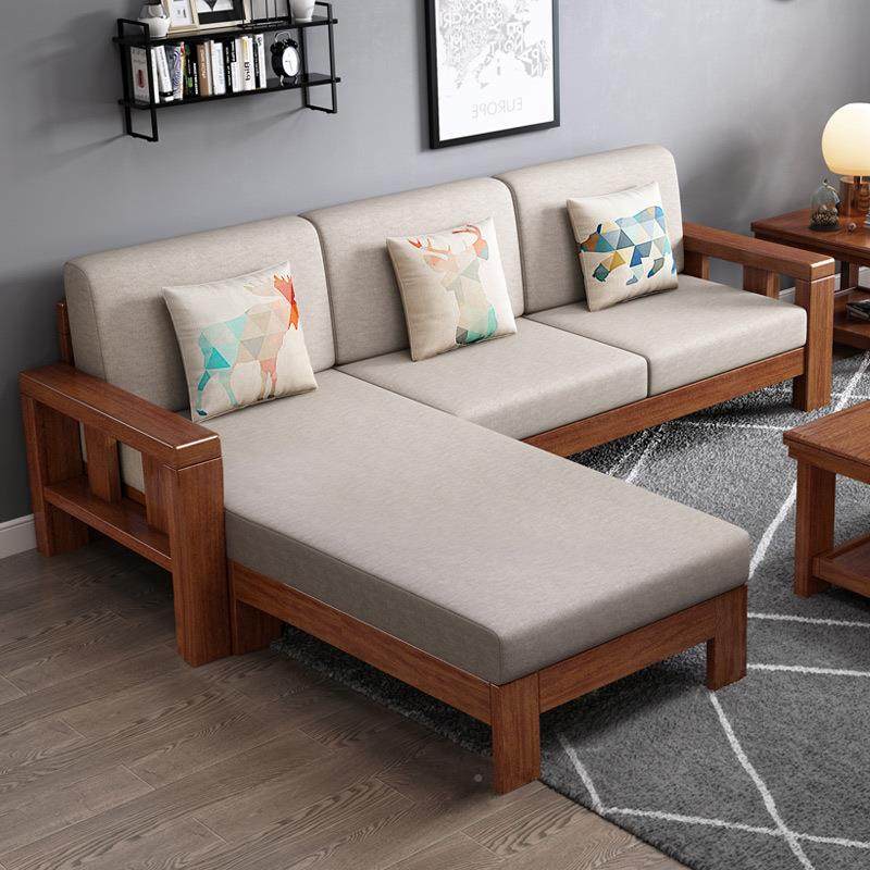 新式实木沙发组合客厅小型经济型发可拆MPQ洗户简约布艺木质沙家