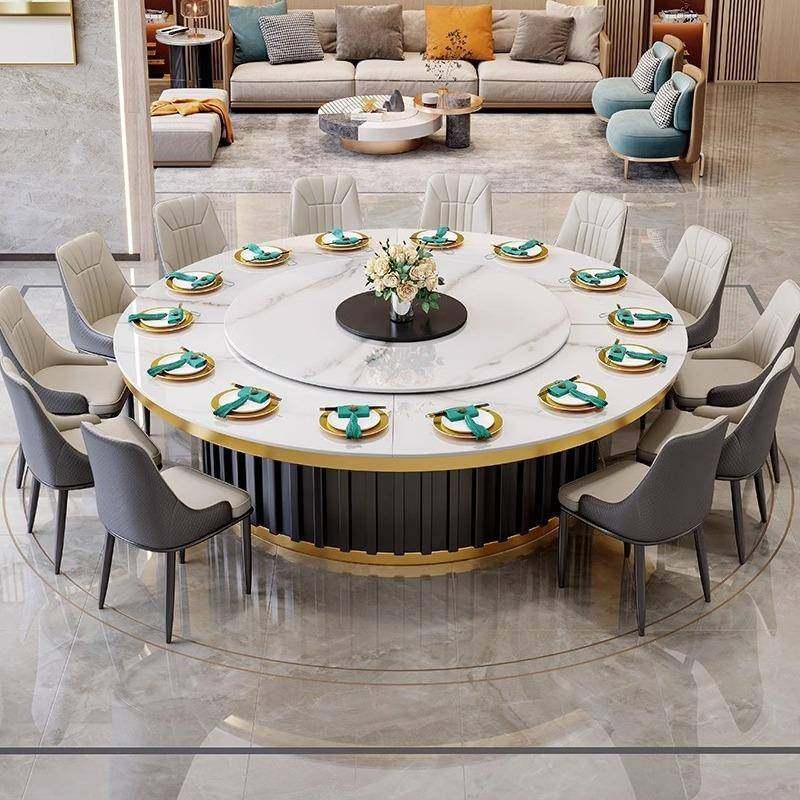 1酒店餐桌大圆桌动岩板转盘161.人8米2米3米5人20人4680桌轻奢餐