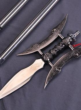 飞将吕布十八方般缨兵器DNI双月天画戟长矛未可拆卸红枪长枪开刃