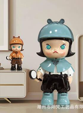 茉莉客网红面玛特泡泡公F99TH67T主女孩存钱罐桌落地大摆件高级饰