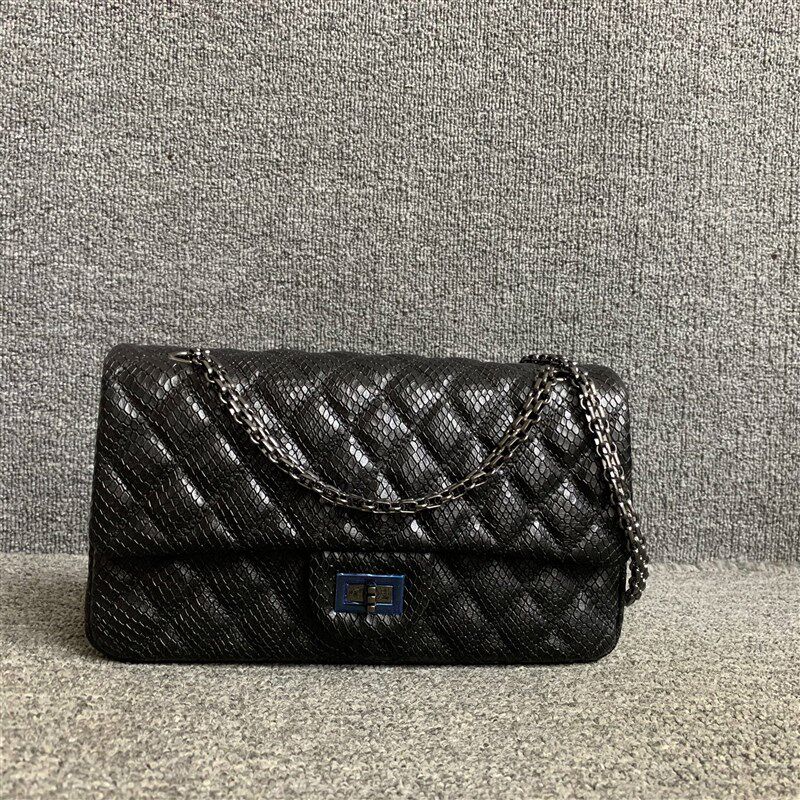 商场撤柜货真皮女包韩版百搭蛇纹配头层牛皮链条单肩锁扣小方包