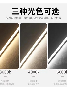 明装阴角线条灯衣橱柜餐边酒柜12Vled灯带感应免开槽展柜24V灯条