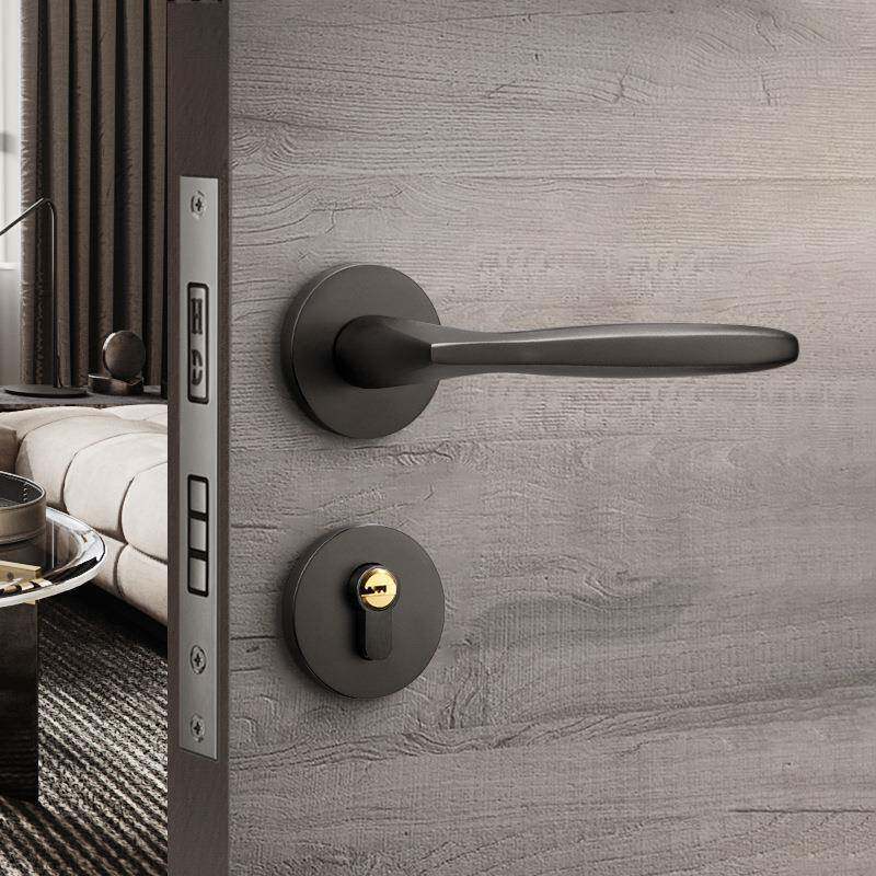 后现分体卧门室房间木门锁套装代通用型家用QA-58室内静锁音磁吸