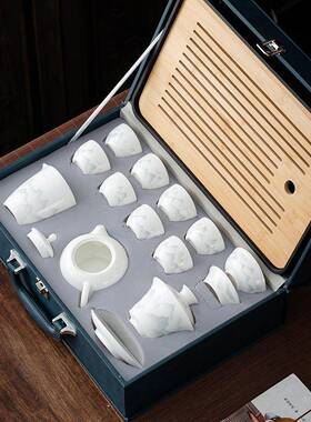 白茶瓷茶高端功夫具CX-59DSW装一整套茶壶套茶杯羊脂玉泡专用年会