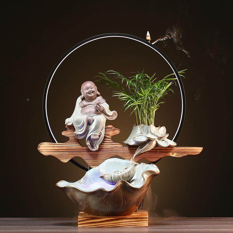 ERQ中流水生财件客假式山桌面厅办公摆室喷泉创意现代简约开业礼,家居饰品,流水摆件,淘宝优惠券,粉丝福利购,淘宝优惠卷