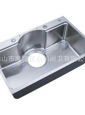 047546拉丝不锈钢拉丝单手工槽拉伸带盆中盆水3槽台上下厨房洗台