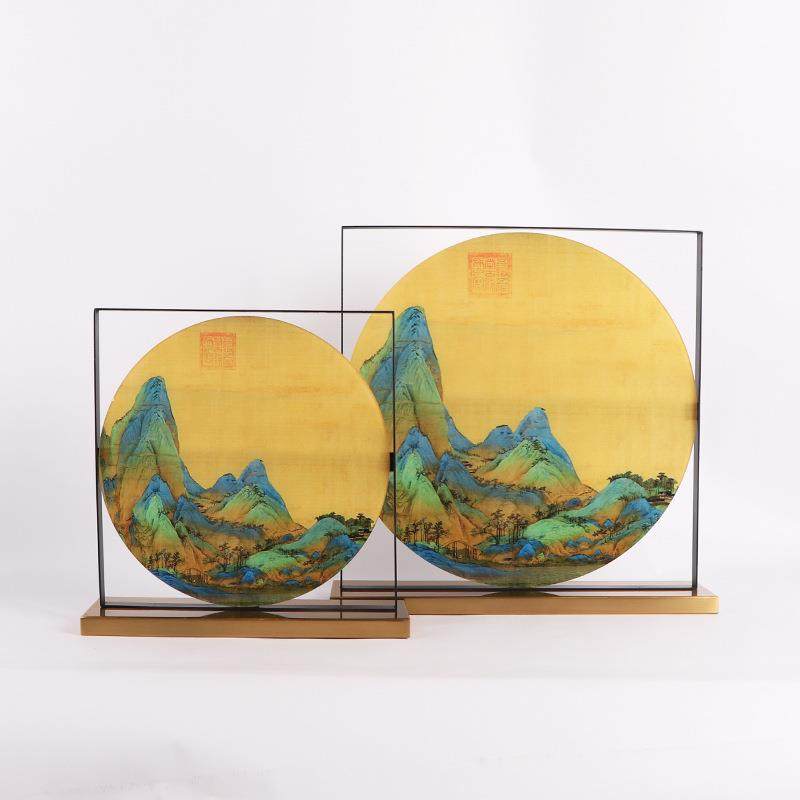 中MC-TY-77新楼式千酒里江山亚克力屏风摆件样版房售处店大堂桌面