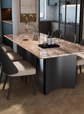 餐桌椅感轻奢用代小户型约现饭桌高简级长68491方形家大理石吃组