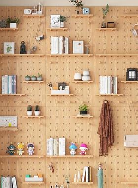 木洞洞板户玄关墙上置物实架挂板钩EUY入配面件隔板墙展示收纳架