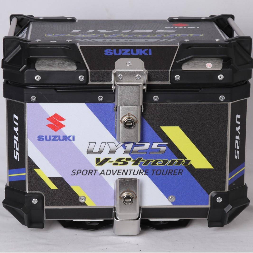 45LUY125贴花45黑板蓝铝合金尾箱摩车尾箱踏车托牛电动车后小备箱