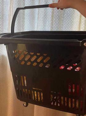 市ILD购物篮手提超篮拉带轮杆塑料筐手拉式大便号买菜车子利店菜