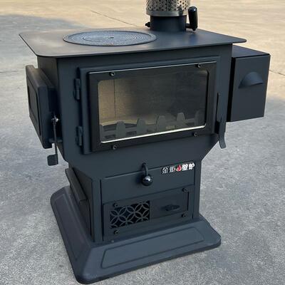 暖?真火壁冬季取柴暖炉农炉村家用室内无烟气化炉柴煤两用CPU取火