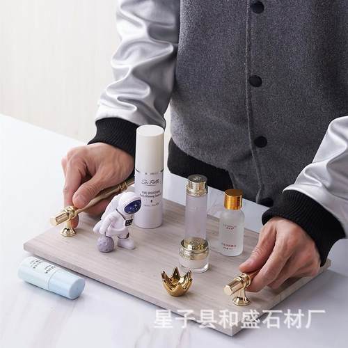 北欧ins木纹大理托石把手盘MAD创意餐厅盘甜品点盘酒店毛巾饰糕品