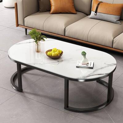 简沙约茶几出屋茶几租北欧BFJ椭圆现桌茶创意家用轻奢小户型客厅